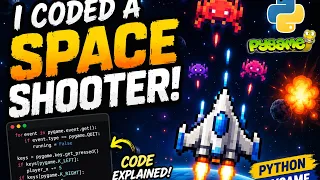 I Made a Space Shooter Game in Python Pygame Coding Tutorial Gameplay