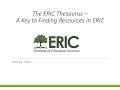 Part 1 - Thesaurus Overview and Background