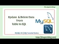 MySQL 05 Update and Delete Data From Table in SQL MySQL