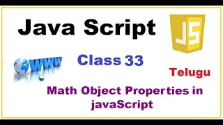 Math Object Methods JavaScript in Telugu JavaScript Methods VLR Training Class 33