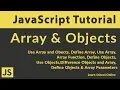 JavaScript Array Objects - Tutorial For JavaScript Array JavaScript Objects
