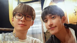 [EVERY WONWOO] 직선즈의 첫 여행 | 비 오는 날 불멍 | 글램핑 브이로그