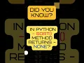 Python s sort Method Sorting Secrets Revealed Sort Method returns-NONE