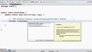 How to open notepad using java program