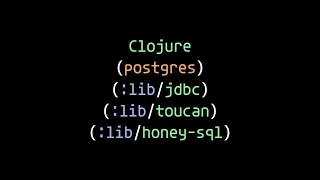 Clojure jdbc honeysql toucan postgres
