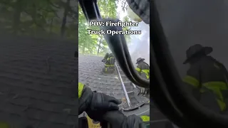 Firefighter Vertical Ventilation From Truck to Roof