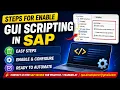 SAP GUI Scripting - How to use SAP GUI Scripting Enable Record and Run SAP GUI Scripting