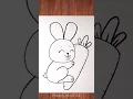 Cute rabbit drawing with carrot