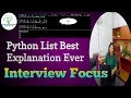 Python List Interview Question Best Python List Explanation Python Learning