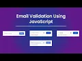 Email Validation in HTML CSS JavaScript Developer Sajeeb
