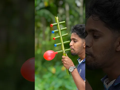 Green Bamboo Colourful Crafts with Popping Balloons #balloons #projects