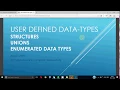 Structures in C User Defined DataTypes