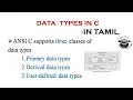 Data types in C programming in tamil