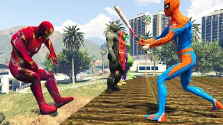 GTA 5: THAT WAS BRUTAL! SPIDER-MAN WITH A BASEBALL BAT vs SUPERHEROES! (Euphoria Physics) Ep.37