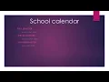 Study Abroad AMERICAN SCHOOL CALENDAR