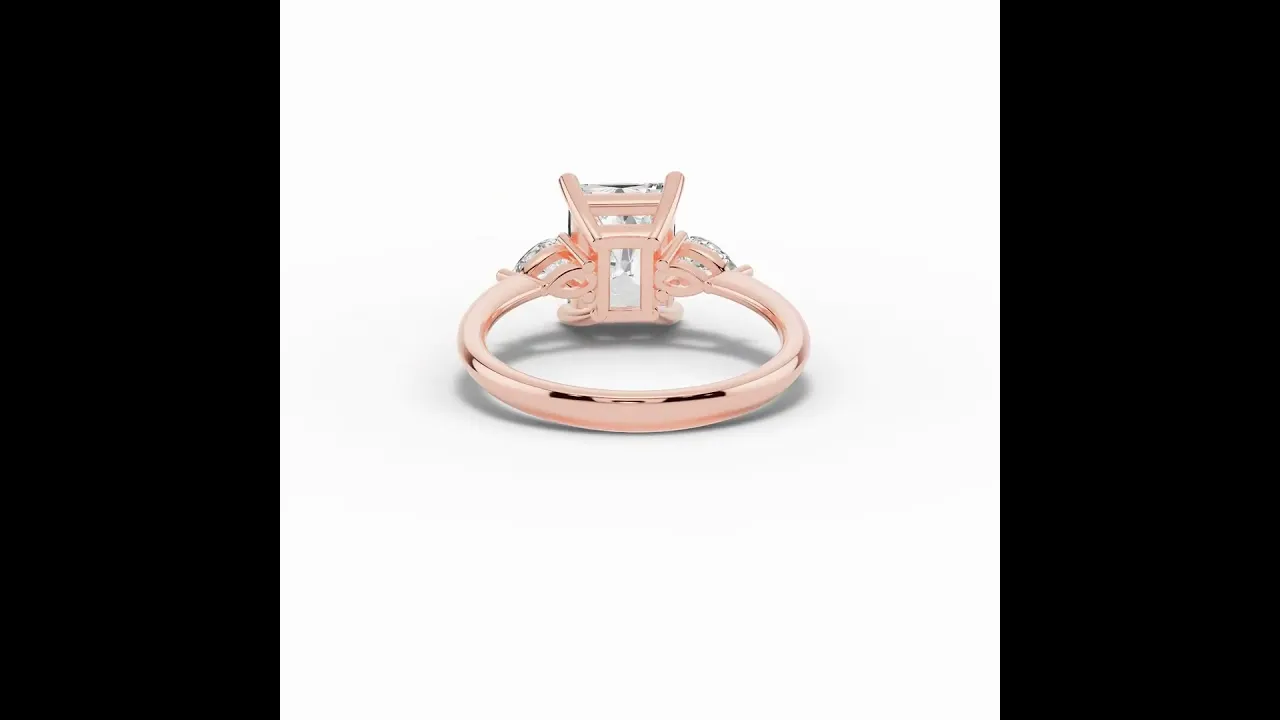 Vionne Radiant Three-Stone Engagement Ring