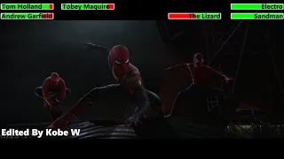 Spider-Man: No Way Home (2021) Final Battle with healthbars