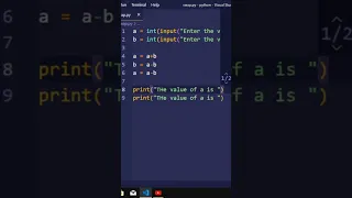 Python program to swap two numbers without using third variable