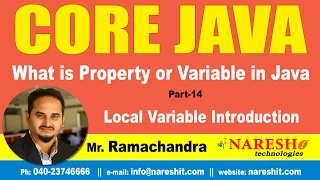 What is Property or Variable in Java Part 14 Core Java Tutorial Mr Ramachandra