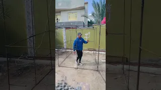 كيفية عمل قفص دجاج  حمام  محمية كاملة بأستخدام سيخ حديد تكلفة اقل  ومتانة عالية  دندنها