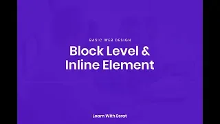 Basic Web Design Block level and Inline Element