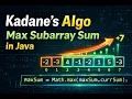Kadane s Algorithm Maximum Subarray Sum Optimal Solution Java Most Asked in TCS 1 Pass Sol