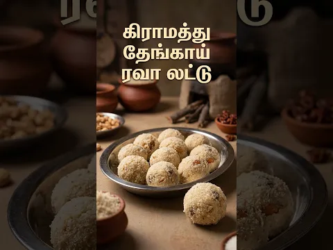 பஞ்சு போல கிராமத்து தேங்காய் ரவா லட்டு😋 | Coconut Rava Laddu Recipe in Tamil | Laddoo