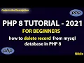 How to Delete data in PHP from Database