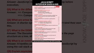 JavaScript Interview Questions and Answers
