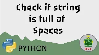 Python - Check Whether the String is only of Spaces