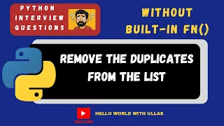 Remove Duplicates from a List Without Using Set