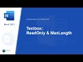 - VBA Textbox ReadOnly MaxLength in Microsoft Word
