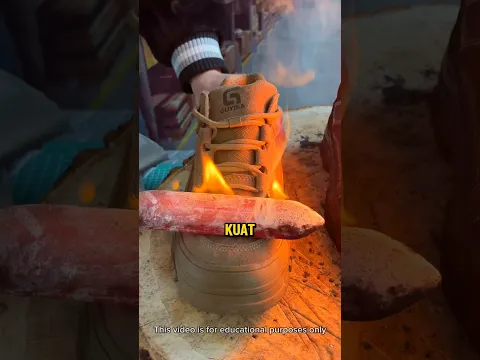 Besi Panas Vs Sepatu Safety Cina❗🥾😮 #shorts