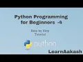 Python Tutorial for Beginners - 4 Operator LearnAakash