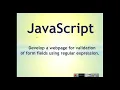 Develop a webpage for validation of form fields using regular expressions