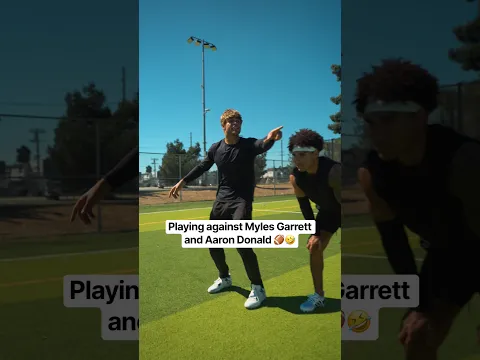 Playing against Myles Garrett and Aaron Donald 🏈🤣 #nfl #aarondonald #snl #comedyshorts