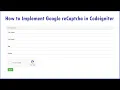 Codeigniter Form Validation using Google reCAPTCHA