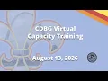 CDBG Virtual Capacity Training