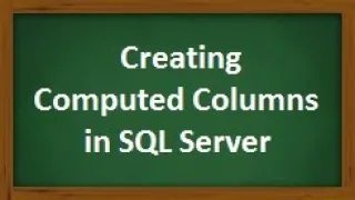 Creating Computed Column in SQL Server