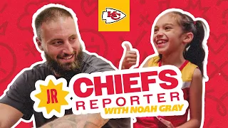 Noah Gray Gets Interviewed by Kids Chiefs Jr Reporter