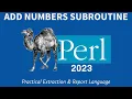 Perl Programming - Add Numbers Subroutine 2023
