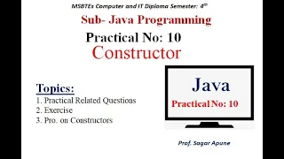 Practical-10 JPR Constructor Java Programming MSBTE JPR 22412