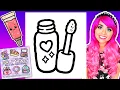 Coloring My NEW Girly Things Coloring Book Sparkly Lipgloss Coloring Page Ohuhu Art Markers