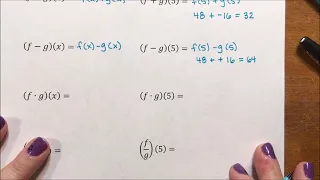 Function Notation - operations and notation