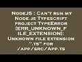 NodeJS Can t run my Node js Typescript project TypeError ERR - UNKNOWN