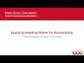 Applying Headings for Digital Accessibility