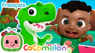 Cinq petits dinosaures | Faire Danser Bébé | CoComelon en Français | Chansons pour bébés
