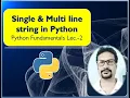 Python Fundamentals Lec - 2
