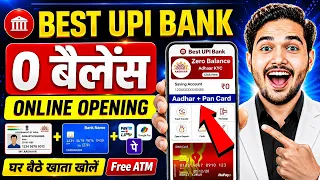 best upi bank without video kyc account opening 2026 zero balance account online opening