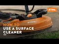 STIHL RA 110 How to use the surface cleaner on horizontal surfaces Instruction